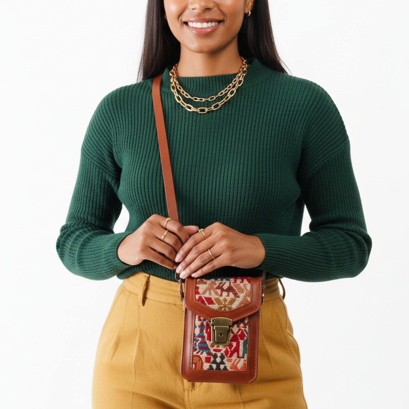 Afra Sumak Crossbody Leather Bag