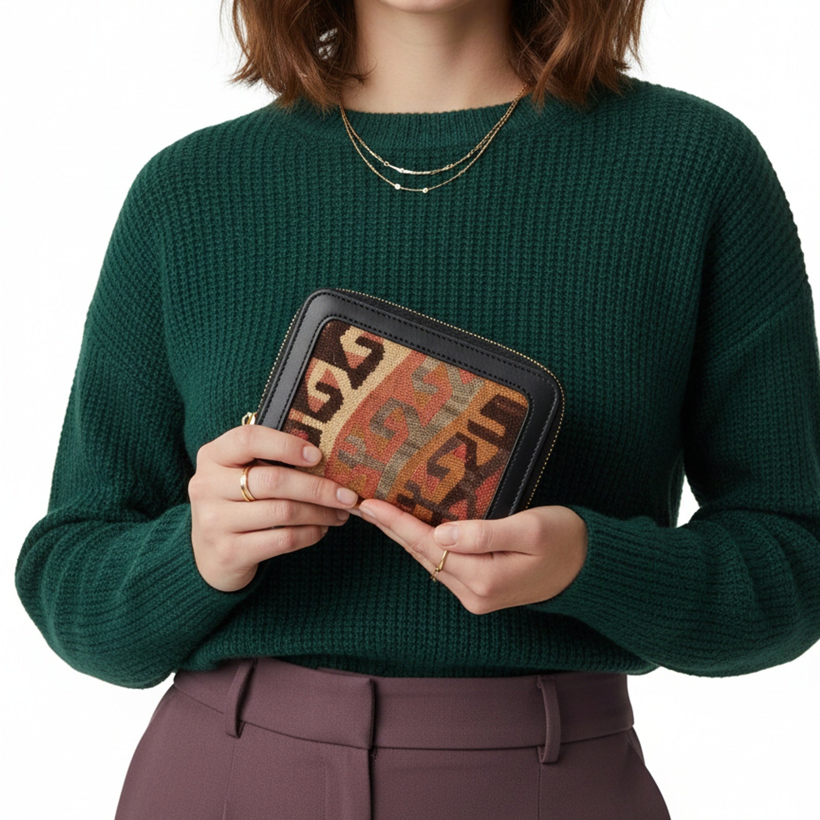 Aleppo Kilim Weekender Leather Bag | Travel Kilim Leather Bag | Overnight Kilim Leather Bag