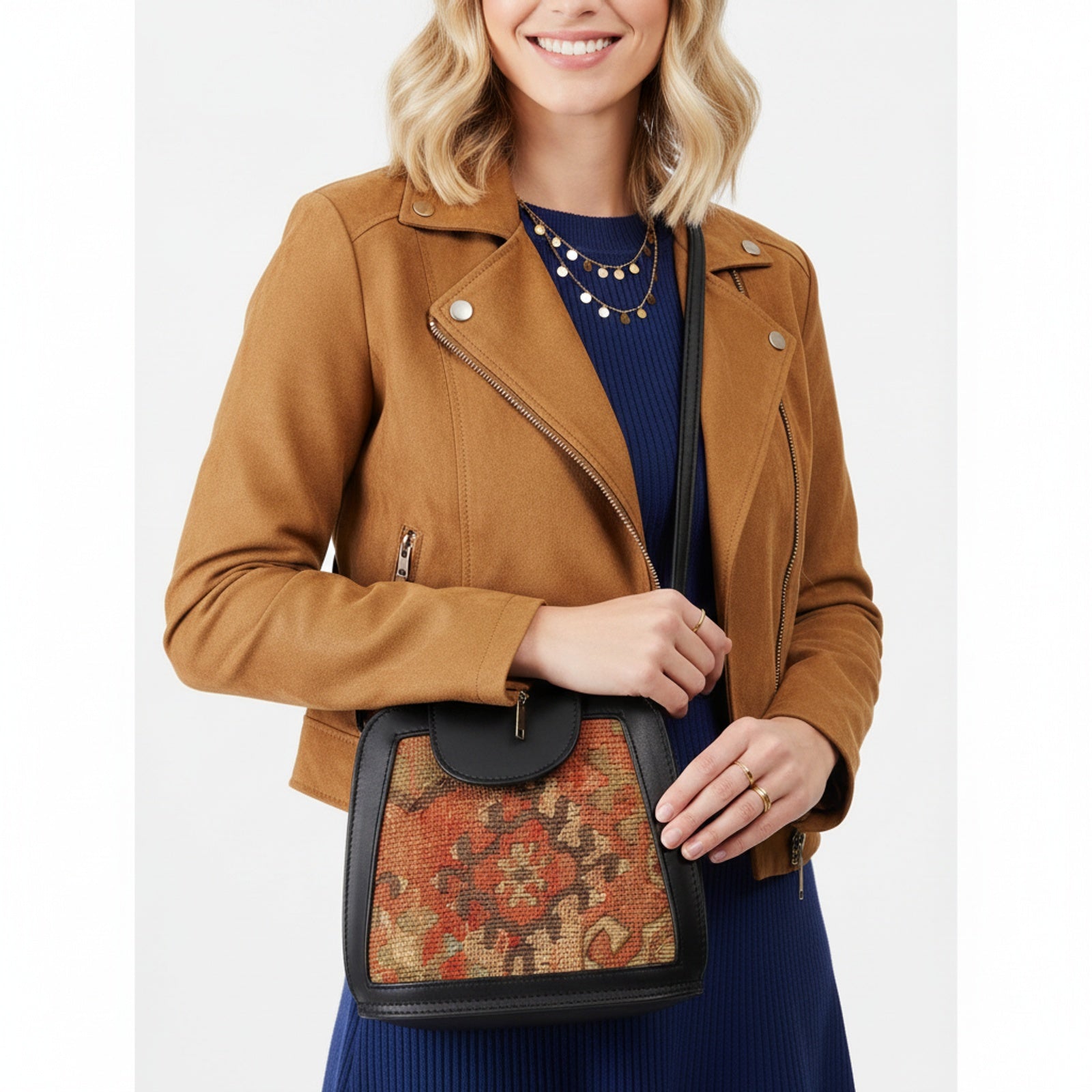 Aris Kilim Crossbody Leather Bag | Messenger Kilim Leather Bag | Courier Kilim Leather Bag