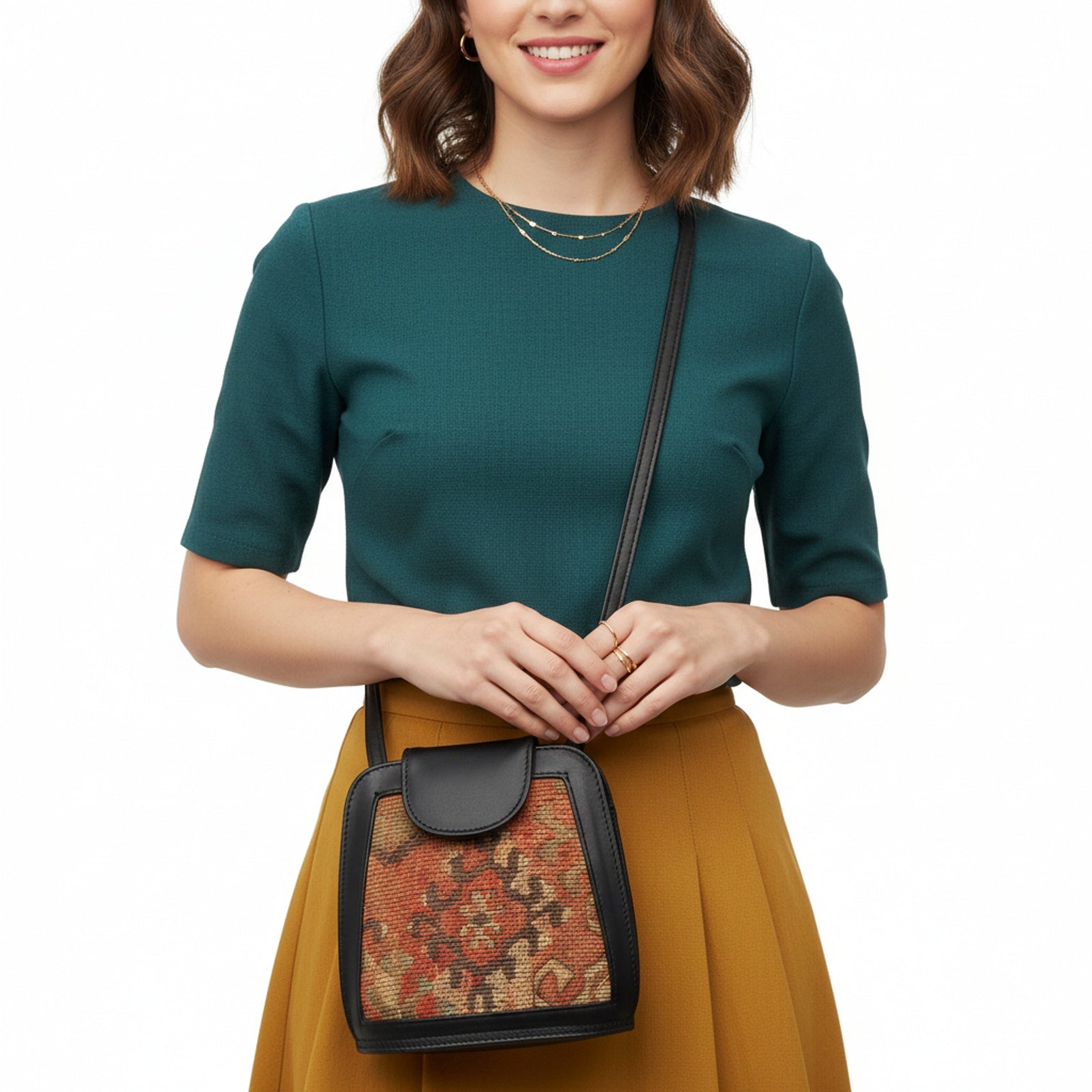 Aris Kilim Crossbody Leather Bag | Messenger Kilim Leather Bag | Courier Kilim Leather Bag