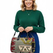 Asali Kilim Weekender Leather Bag | Travel Kilim Leather Bag | Overnight Kilim Leather Bag