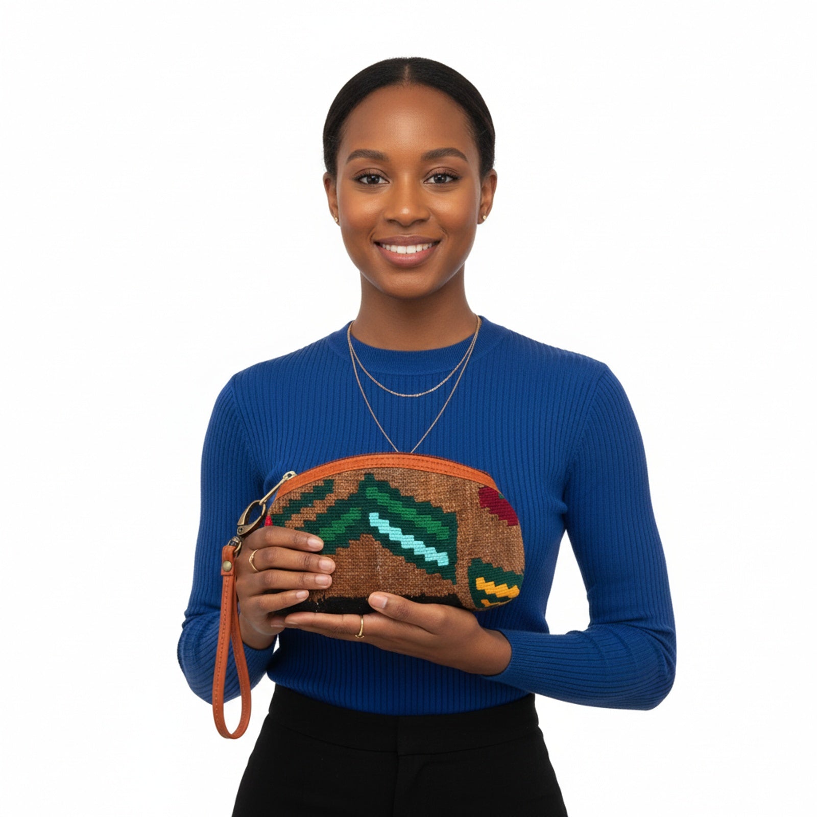 Asha Kilim Clutch Leather Bag | Evening Kilim Leather Bag | Party Kilim Leather Bag