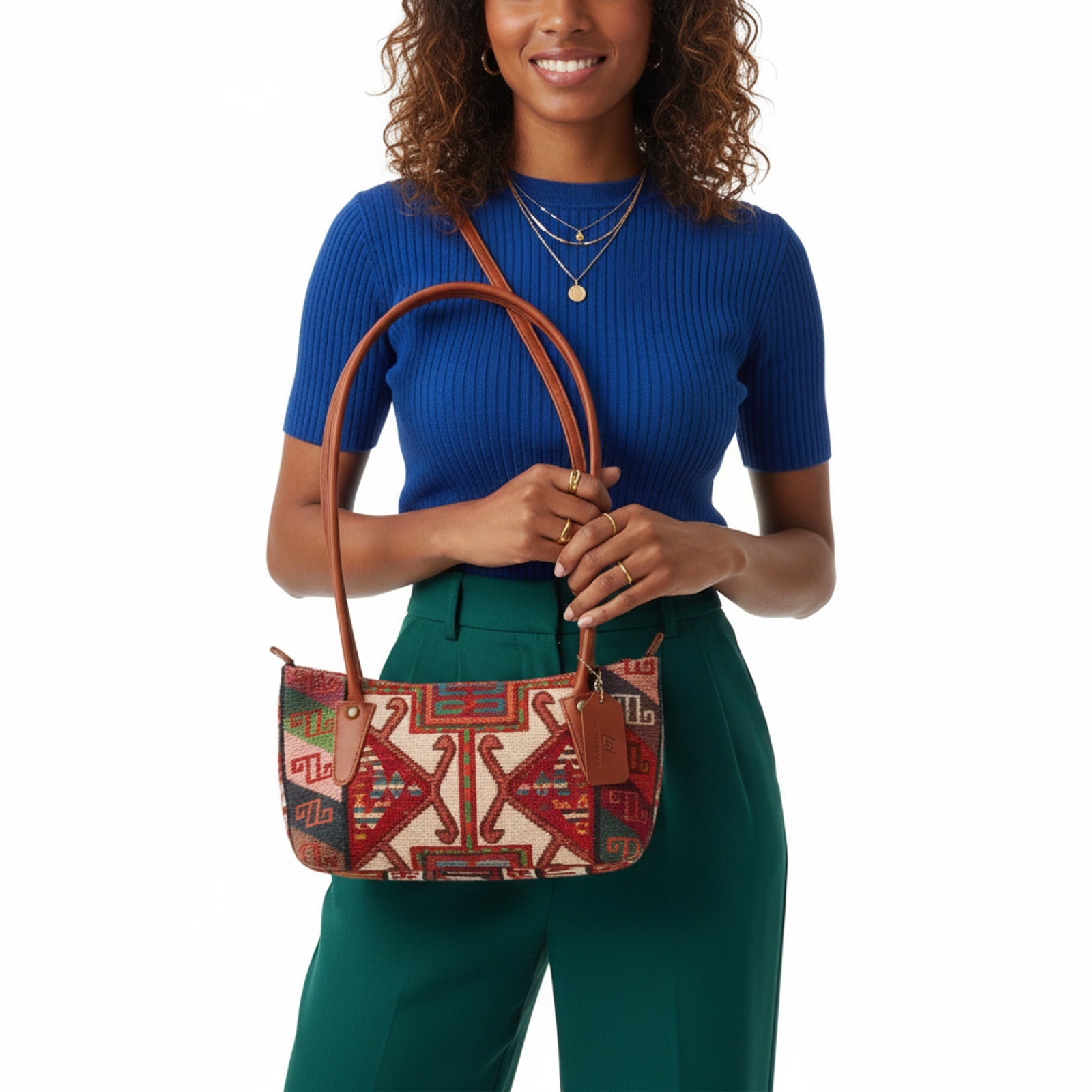 Atlas Kilim Shoulder Leather Bag | Carryall Kilim Leather Bag | Everyday Kilim Leather Bag