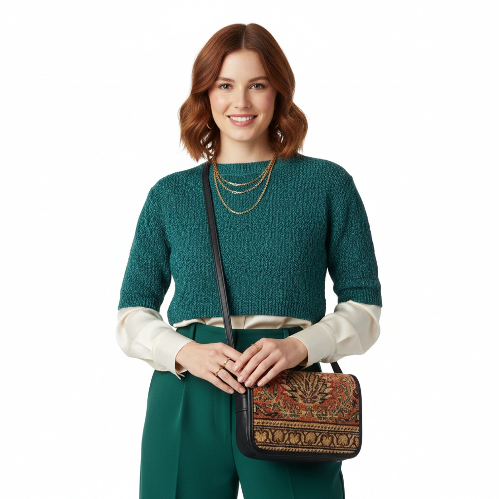 Bazaar Kilim Crossbody Leather Bag | Messenger Kilim Leather Bag | Courier Kilim Leather Bag