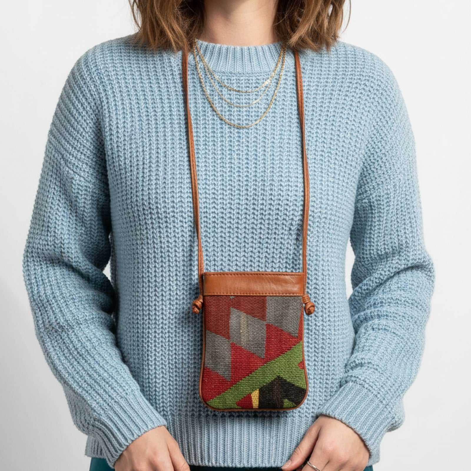 Beirut Kilim Crossbody Leather Bag | Messenger Kilim Leather Bag | Courier Kilim Leather Bag