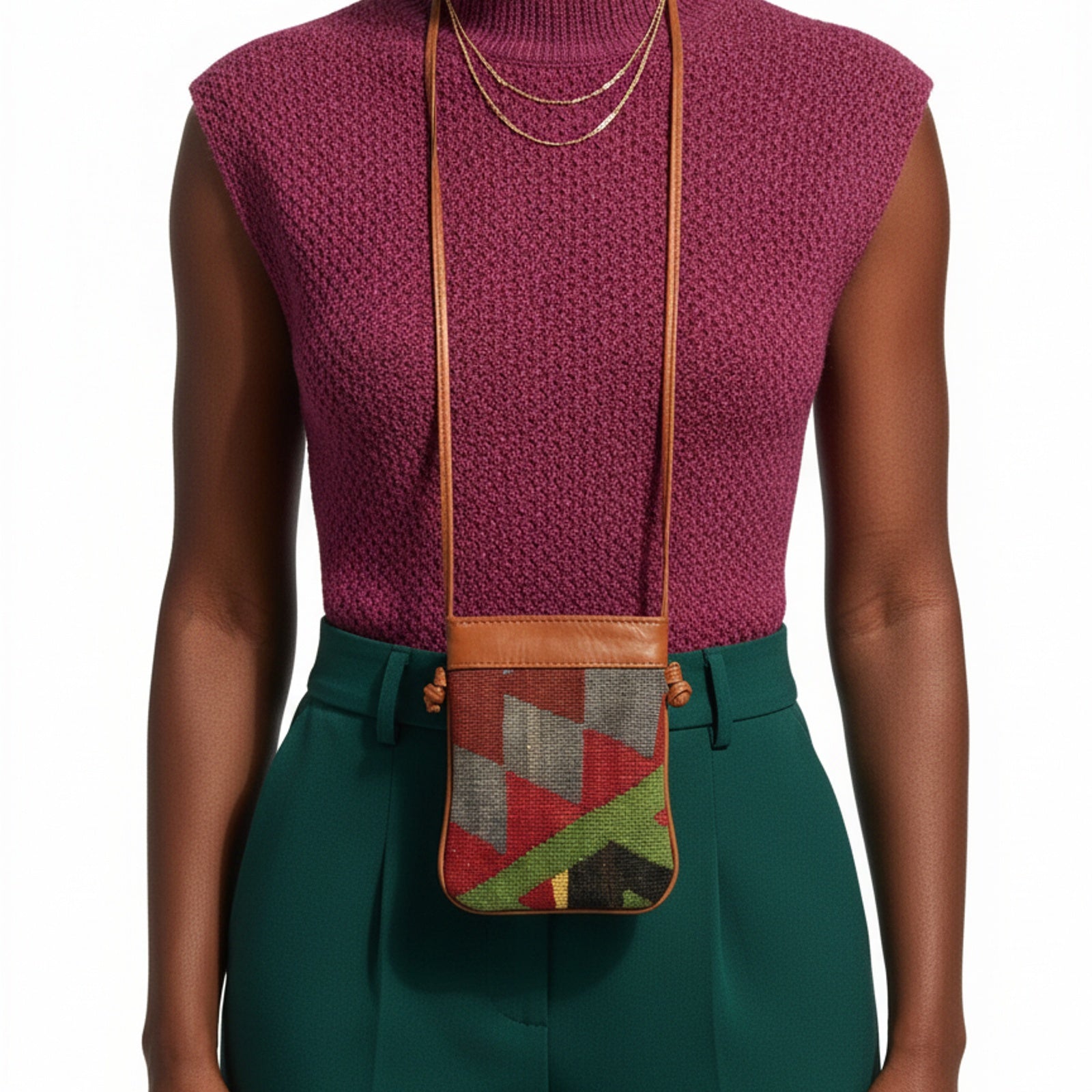 Beirut Kilim Crossbody Leather Bag | Messenger Kilim Leather Bag | Courier Kilim Leather Bag