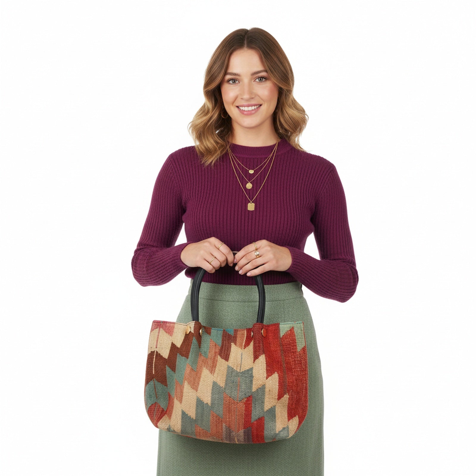 Caravaggio Kilim Shoulder Leather Bag | Carryall Kilim Leather Bag | Everyday Kilim Leather Bag