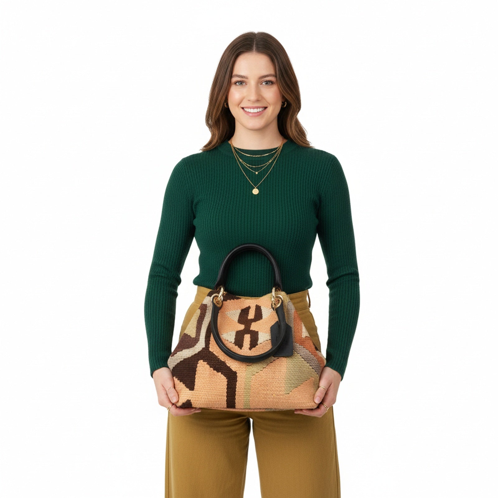 Casablanca Kilim Shoulder Leather Bag | Carryall Kilim Leather Bag | Everyday Kilim Leather Bag