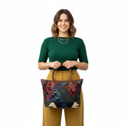 Casablanca Kilim Tote Leather Bag | Shopper Kilim Leather Bag | Market Kilim Leather Bag