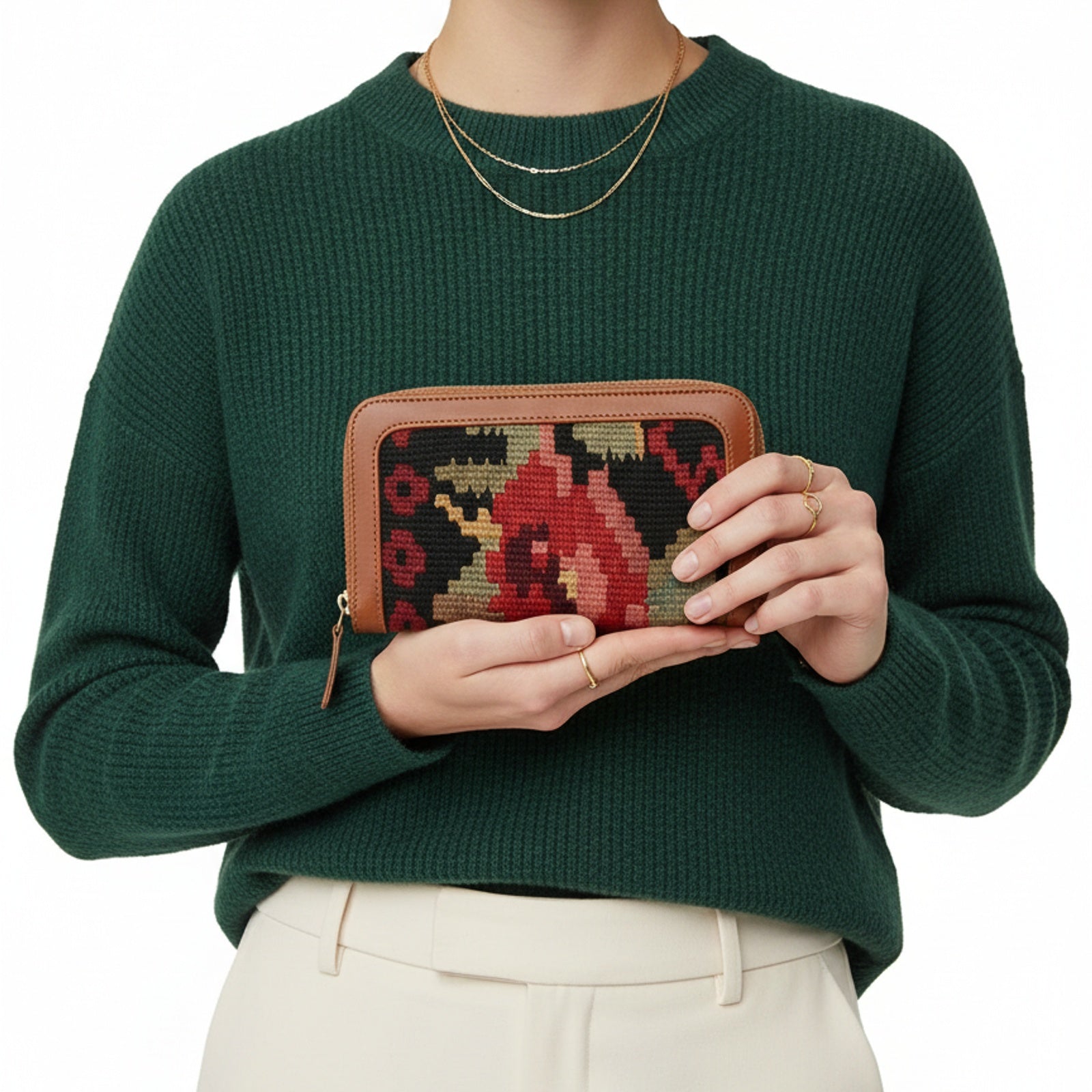 Damascus Kilim Clutch Leather Bag | Evening Kilim Leather Bag | Party Kilim Leather Bag