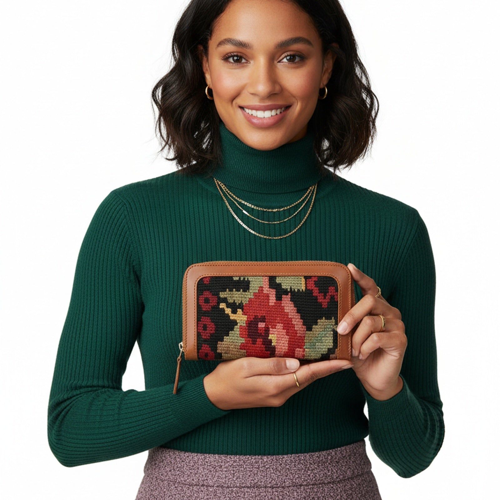 Damascus Kilim Clutch Leather Bag | Evening Kilim Leather Bag | Party Kilim Leather Bag