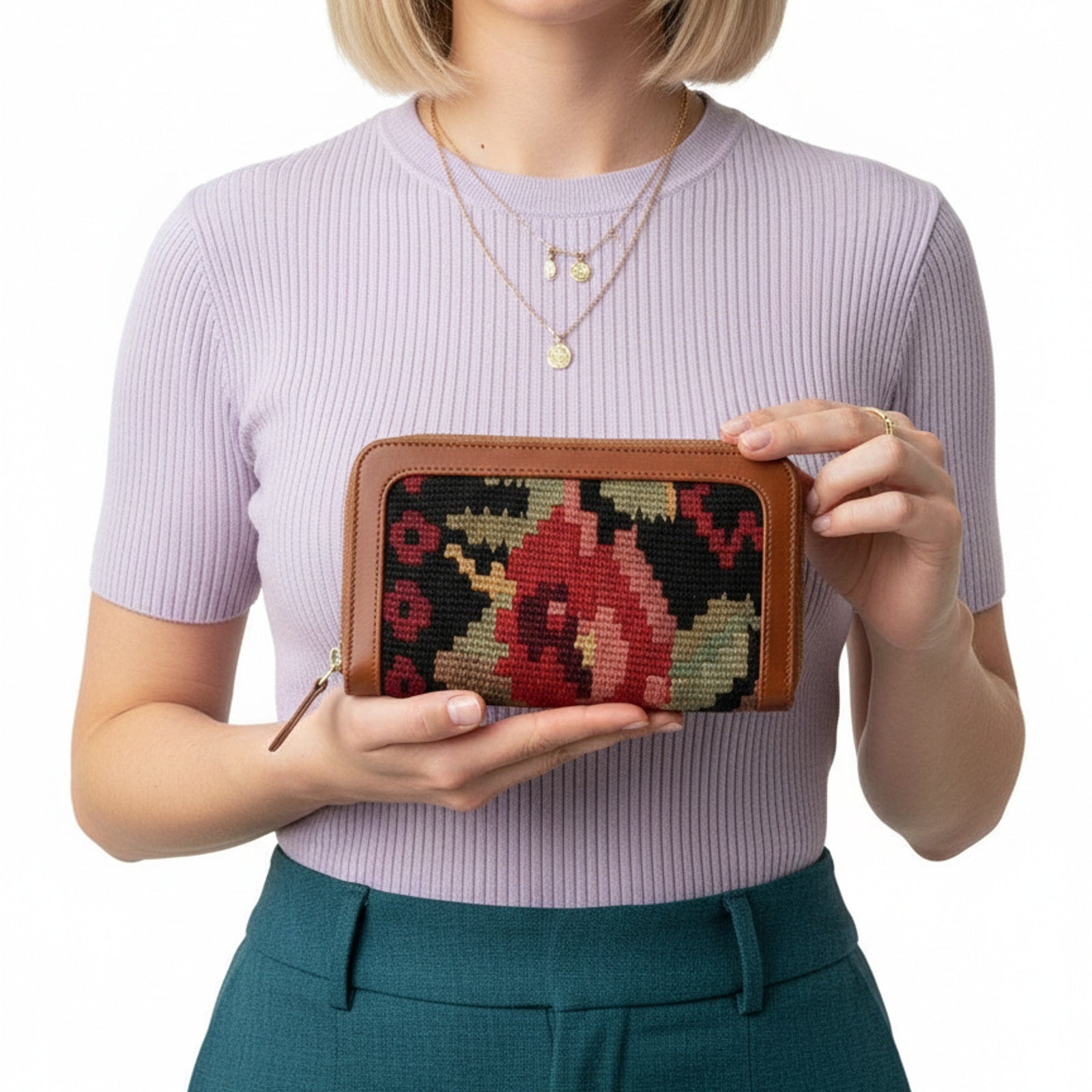 Damascus Kilim Clutch Leather Bag | Evening Kilim Leather Bag | Party Kilim Leather Bag