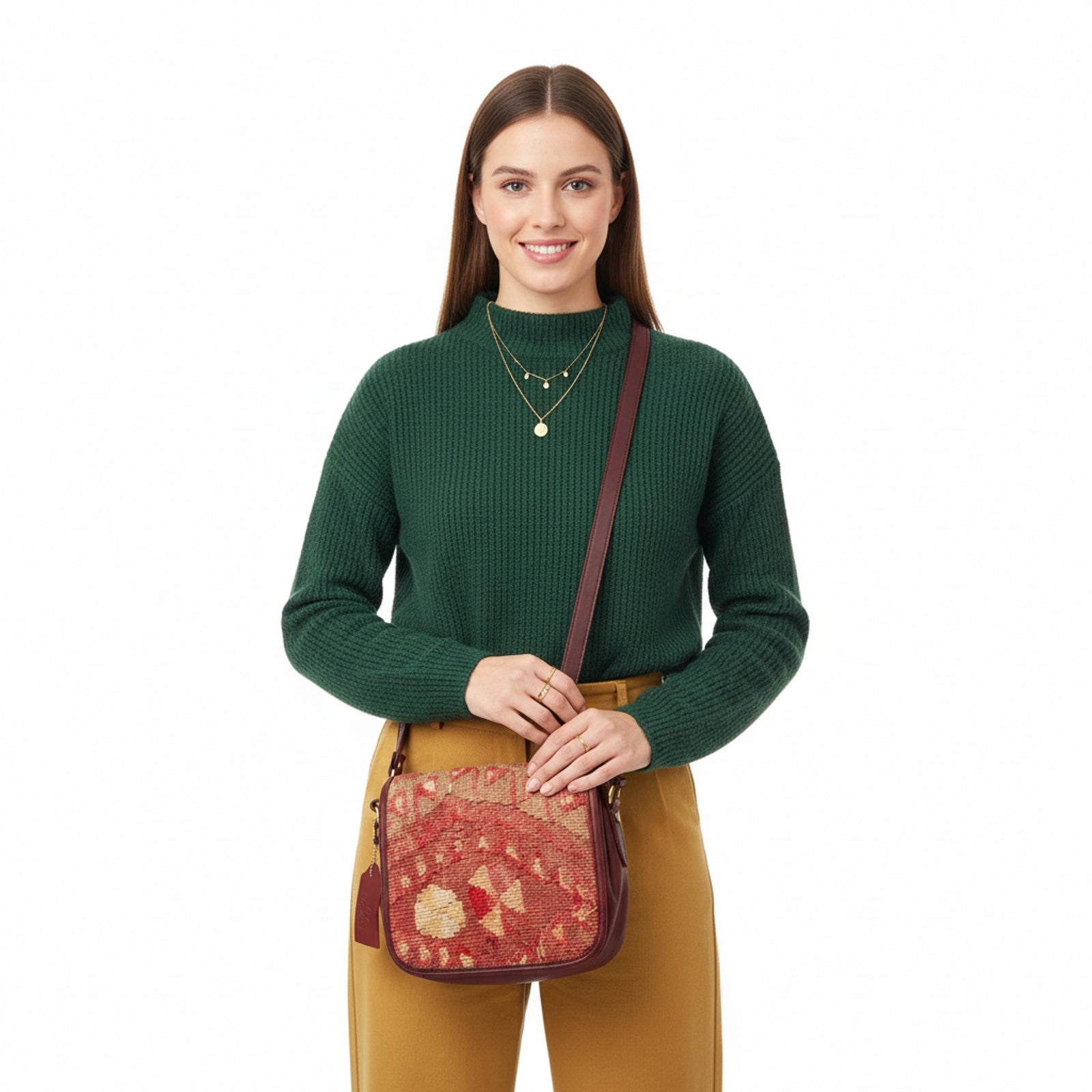 Dervish Kilim Crossbody Leather Bag | Messenger Kilim Leather Bag | Courier Kilim Leather Bag