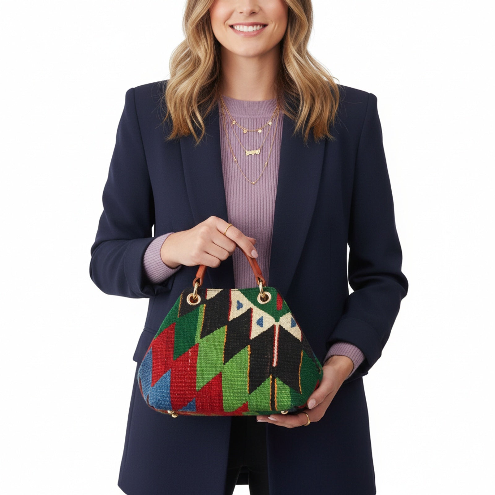 Geisha Kilim Shoulder Leather Bag | Carryall Kilim Leather Bag | Everyday Kilim Leather Bag