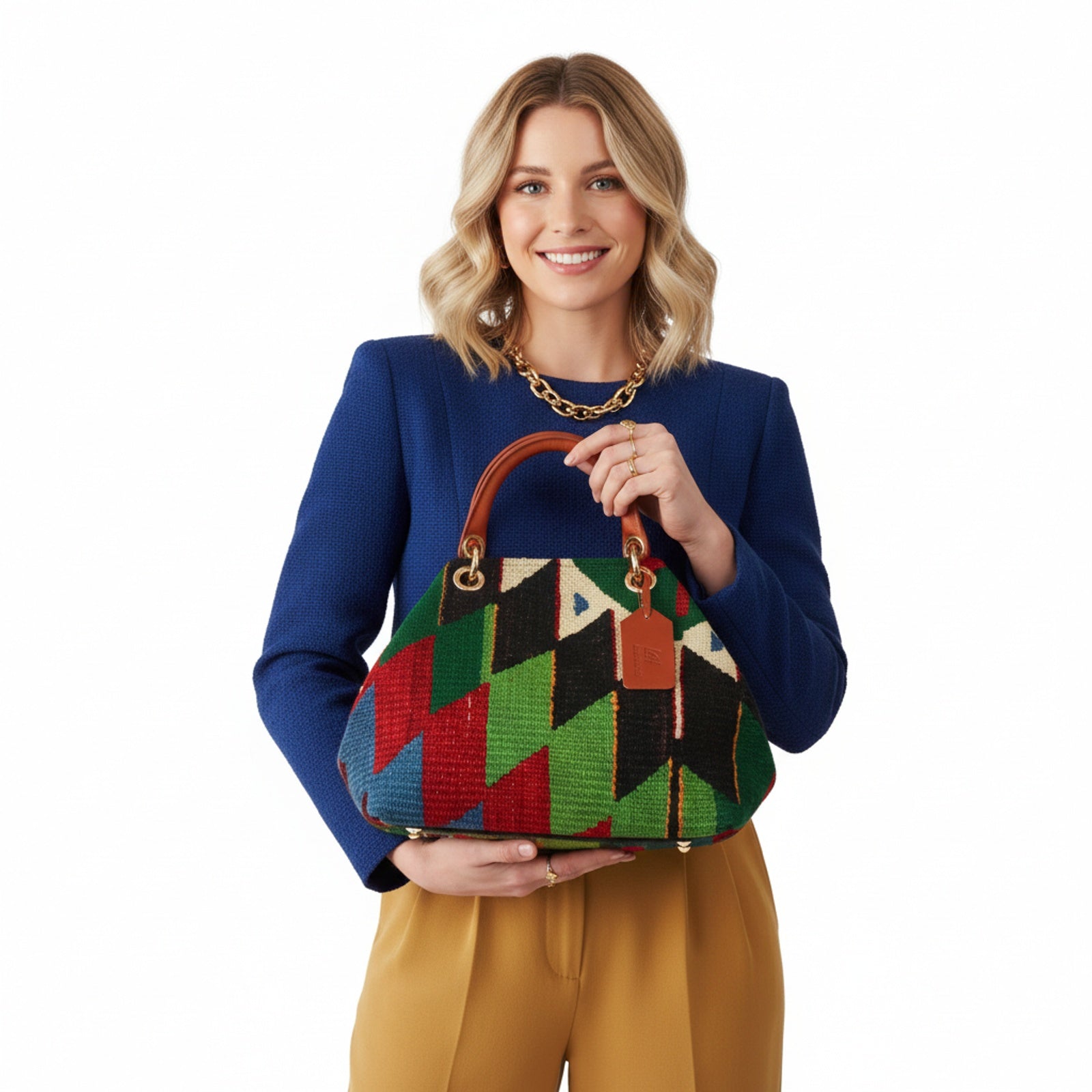 Geisha Kilim Shoulder Leather Bag | Carryall Kilim Leather Bag | Everyday Kilim Leather Bag