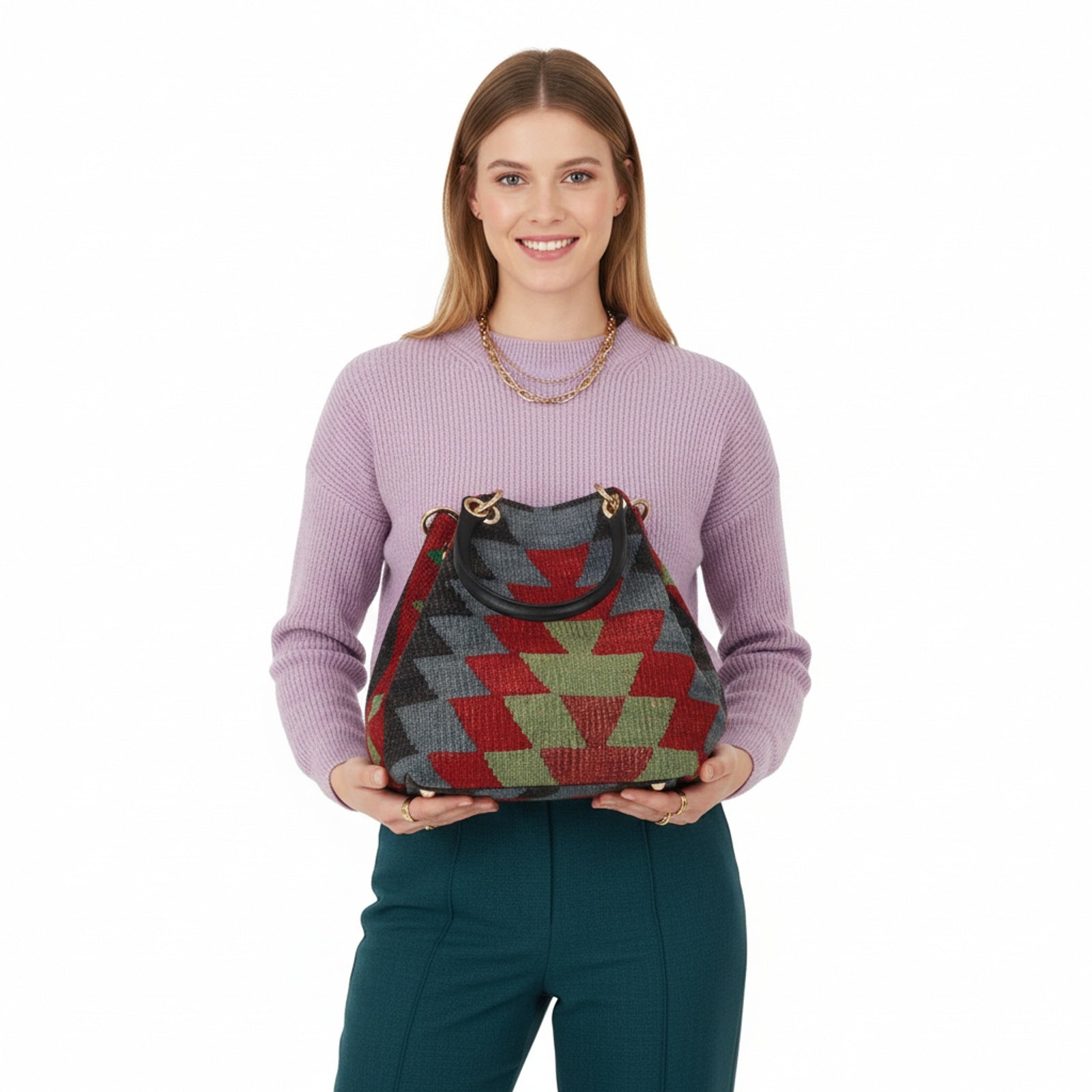 Girona Kilim Satchel Leather Bag