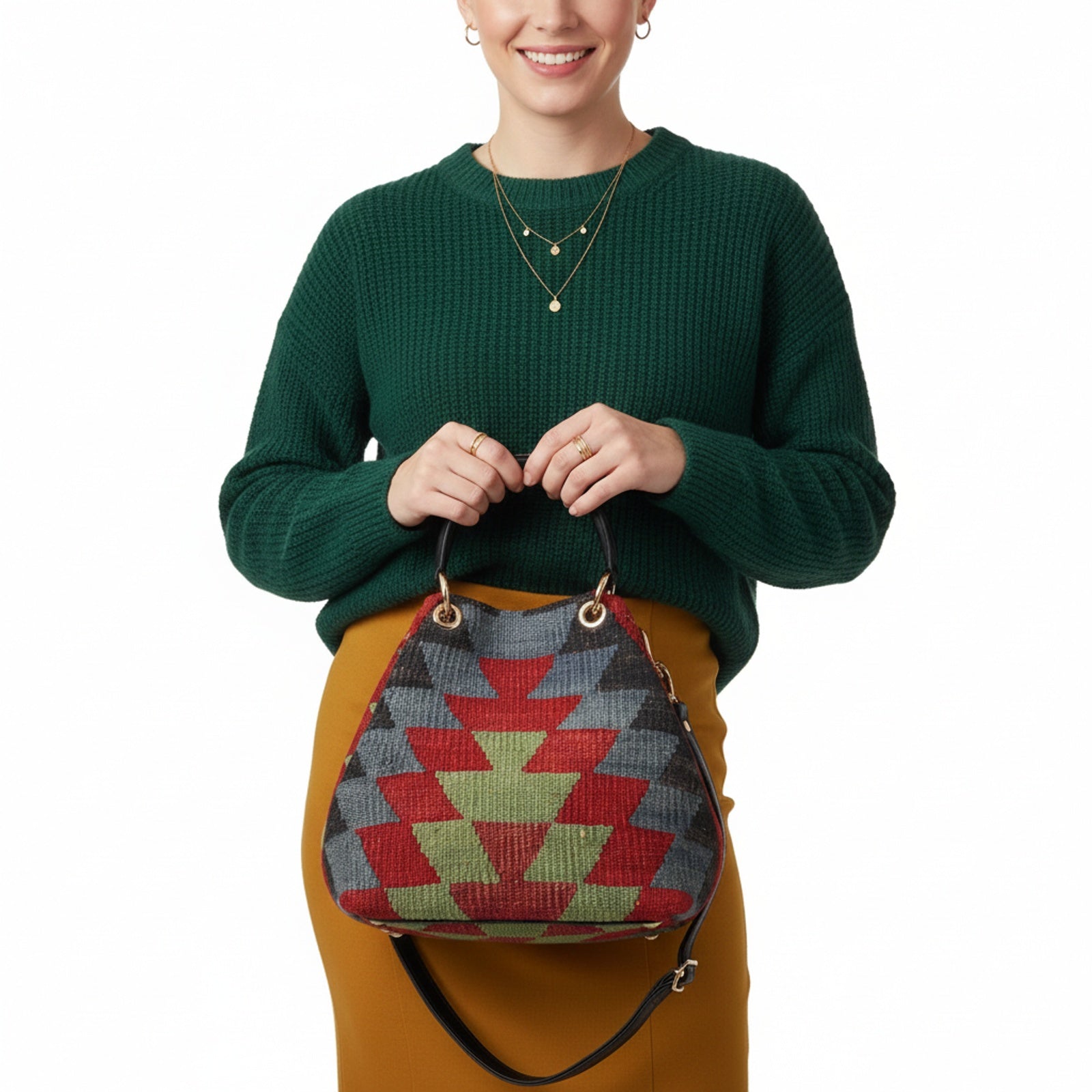 Girona Kilim Satchel Leather Bag