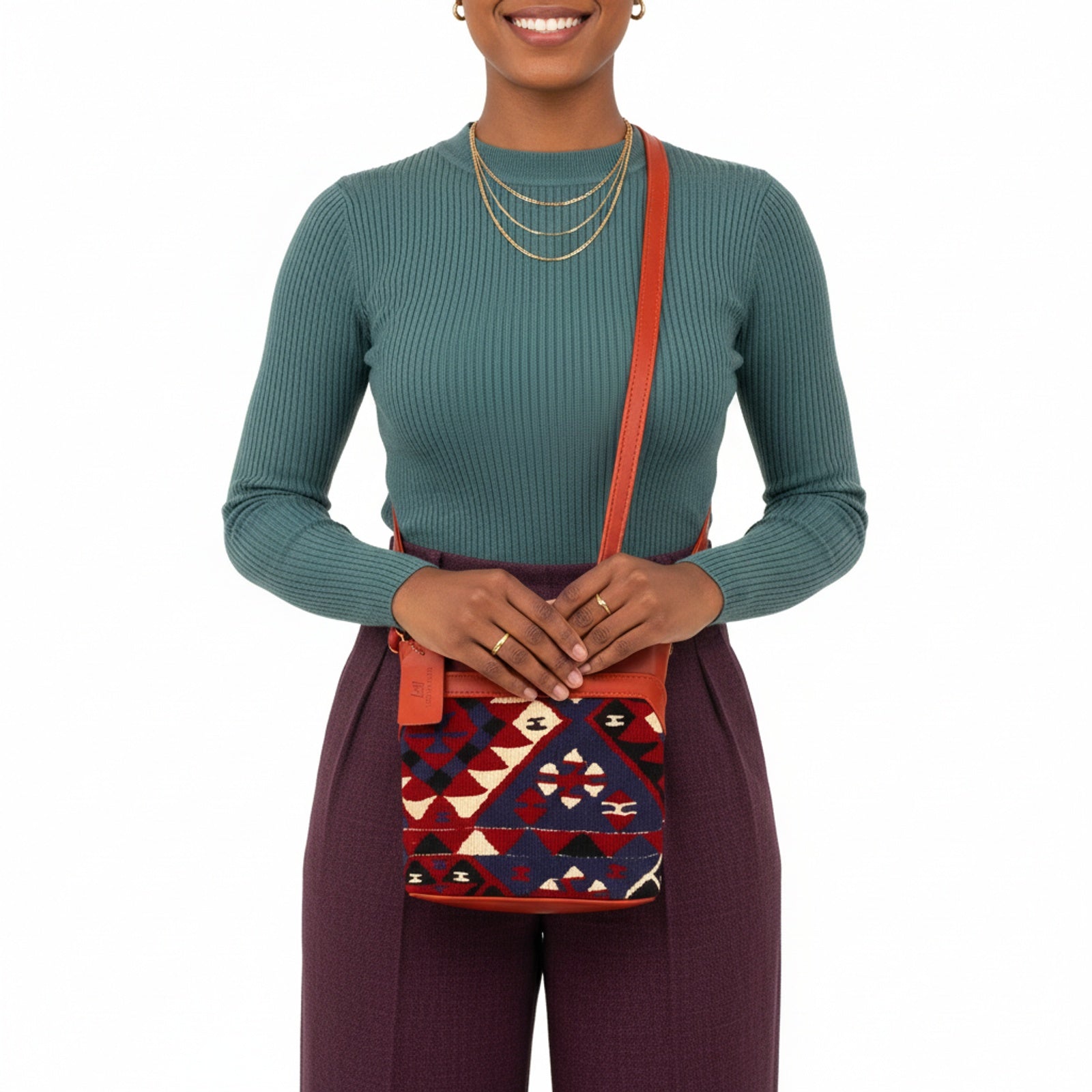 Havana Kilim Crossbody Leather Bag | Messenger Kilim Leather Bag | Courier Kilim Leather Bag