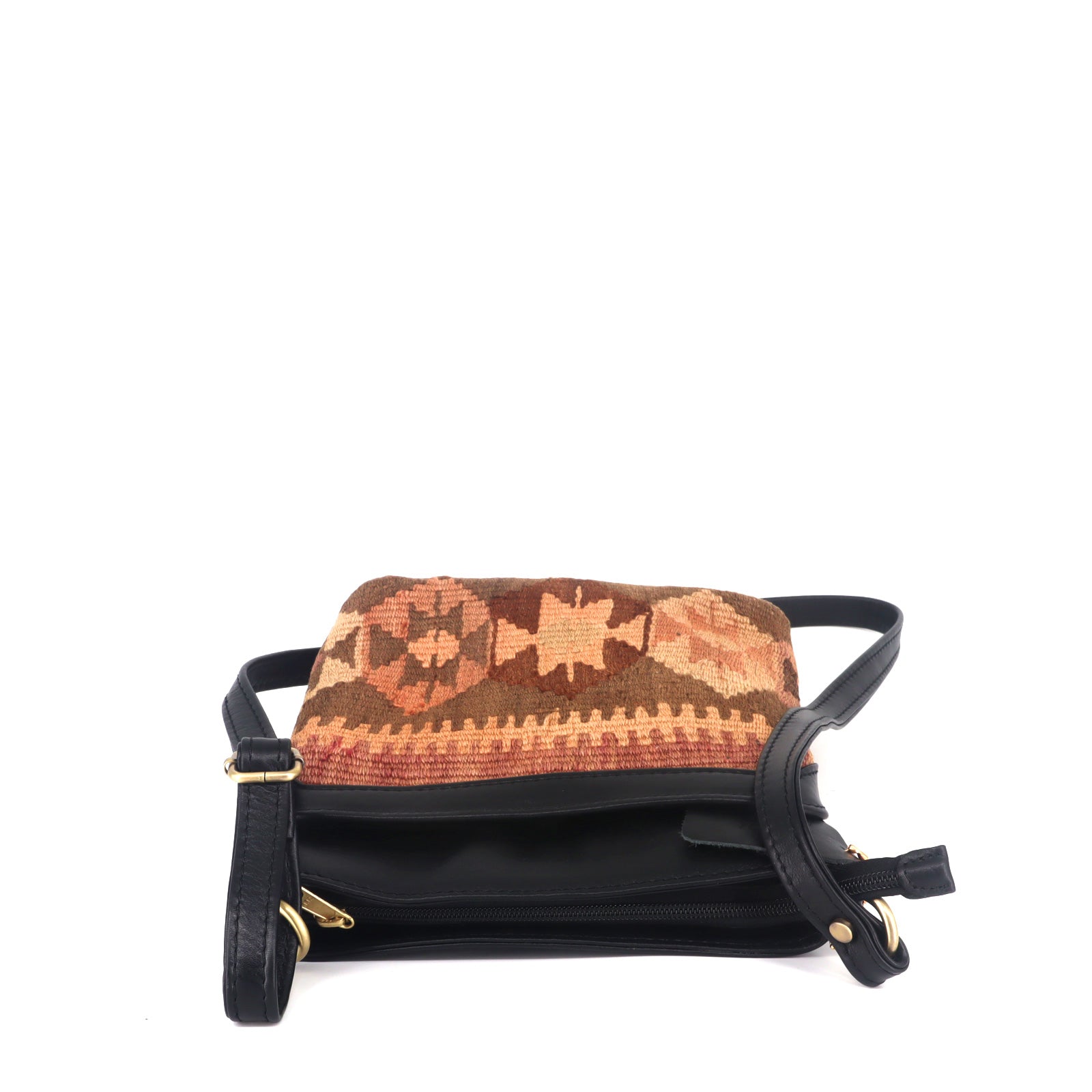 Jaipur Kilim Crossbody Leather Bag - Image 3