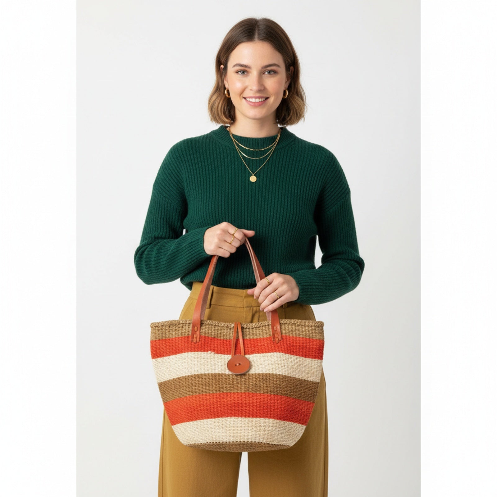 Jamila Kilim Tote Leather Bag | Shopper Kilim Leather Bag | Market Kilim Leather Bag