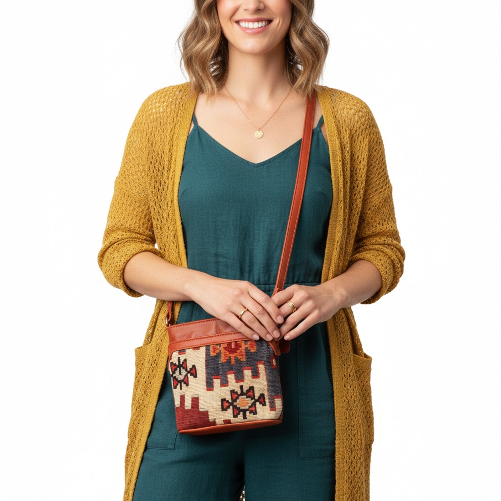 Kathmandu Kilim Crossbody Leather Bag | Messenger Kilim Leather Bag | Courier Kilim Leather Bag