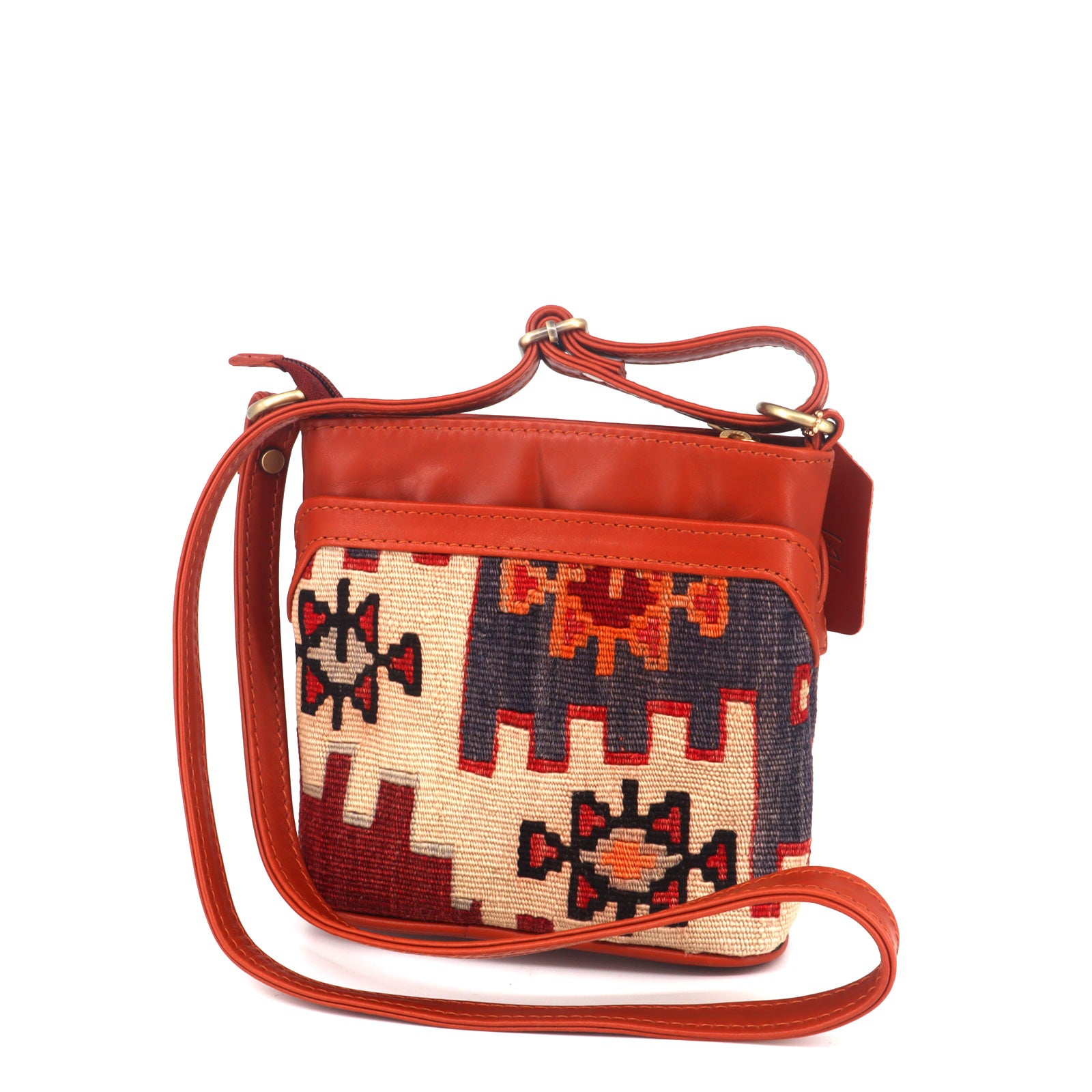 Kathmandu Kilim Crossbody Leather Bag