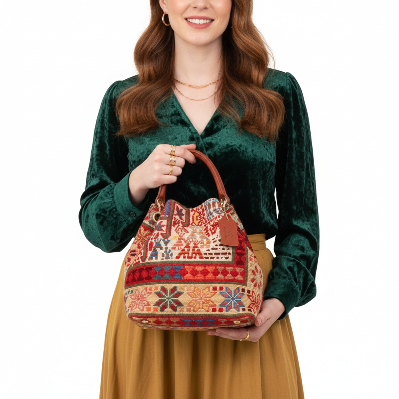Kismet Kilim Shoulder Leather Bag | Carryall Kilim Leather Bag | Everyday Kilim Leather Bag