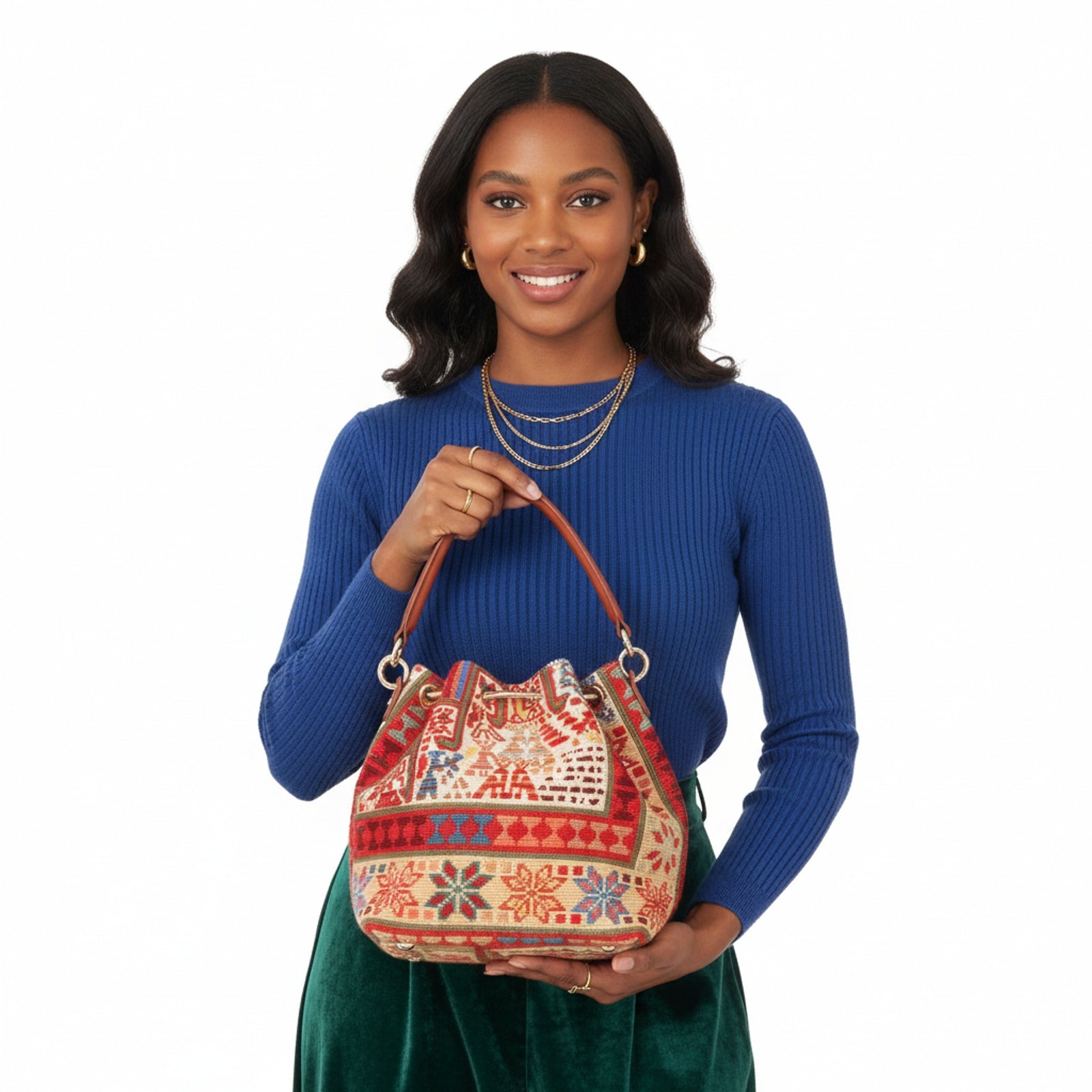 Kismet Kilim Shoulder Leather Bag | Carryall Kilim Leather Bag | Everyday Kilim Leather Bag