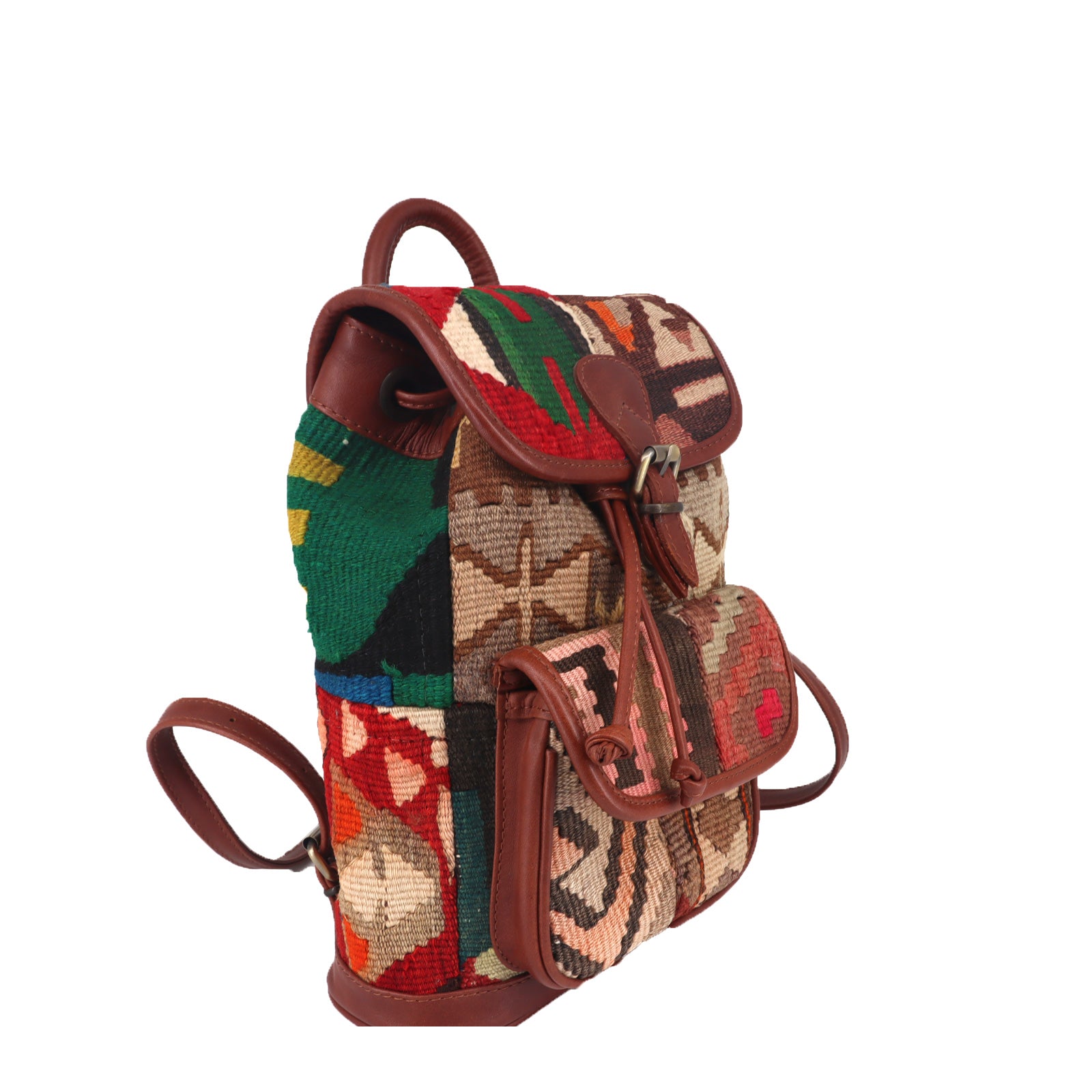 Zanzibar Kilim Leather Backpacks Bag