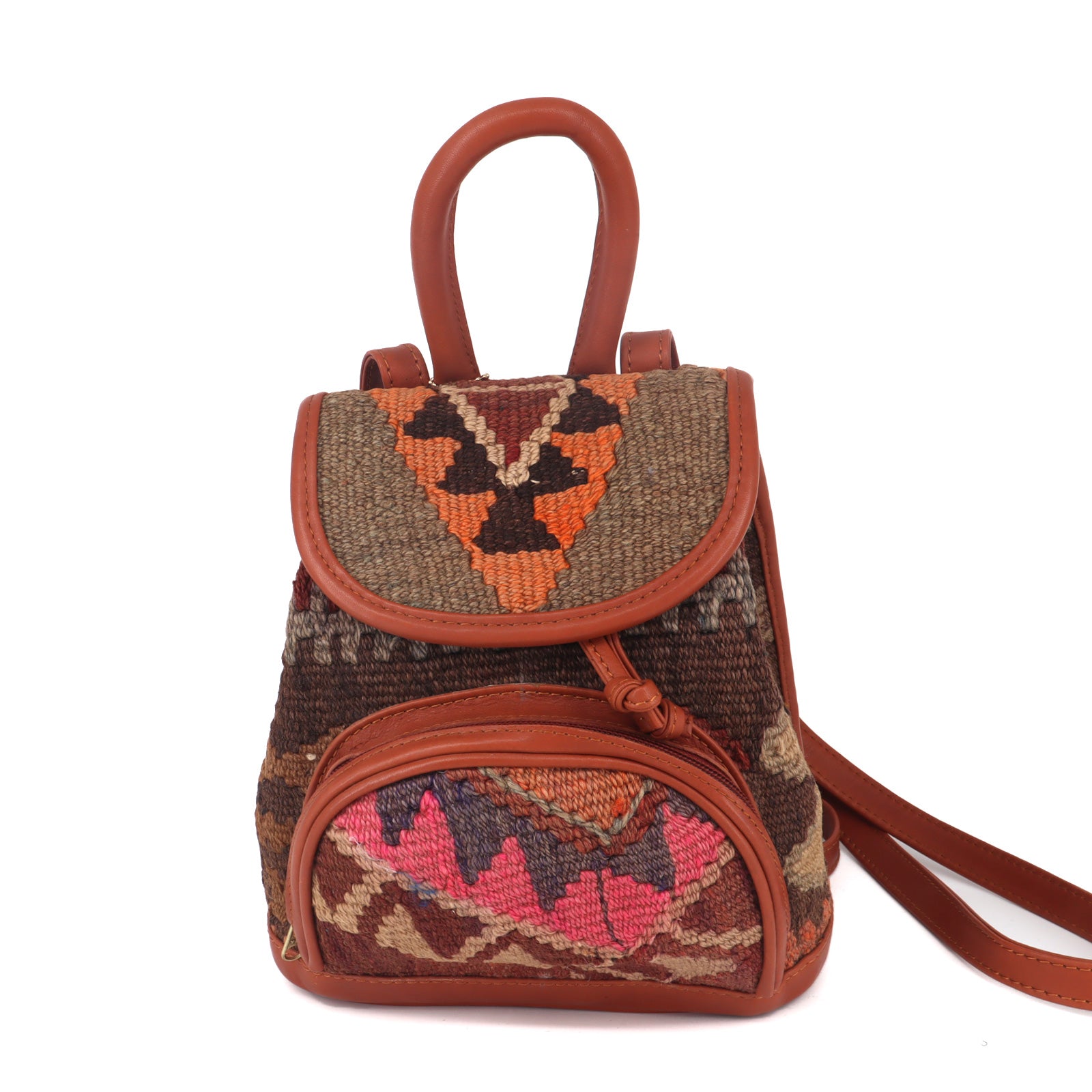 Atlas Kilim Leather Backpacks Bag