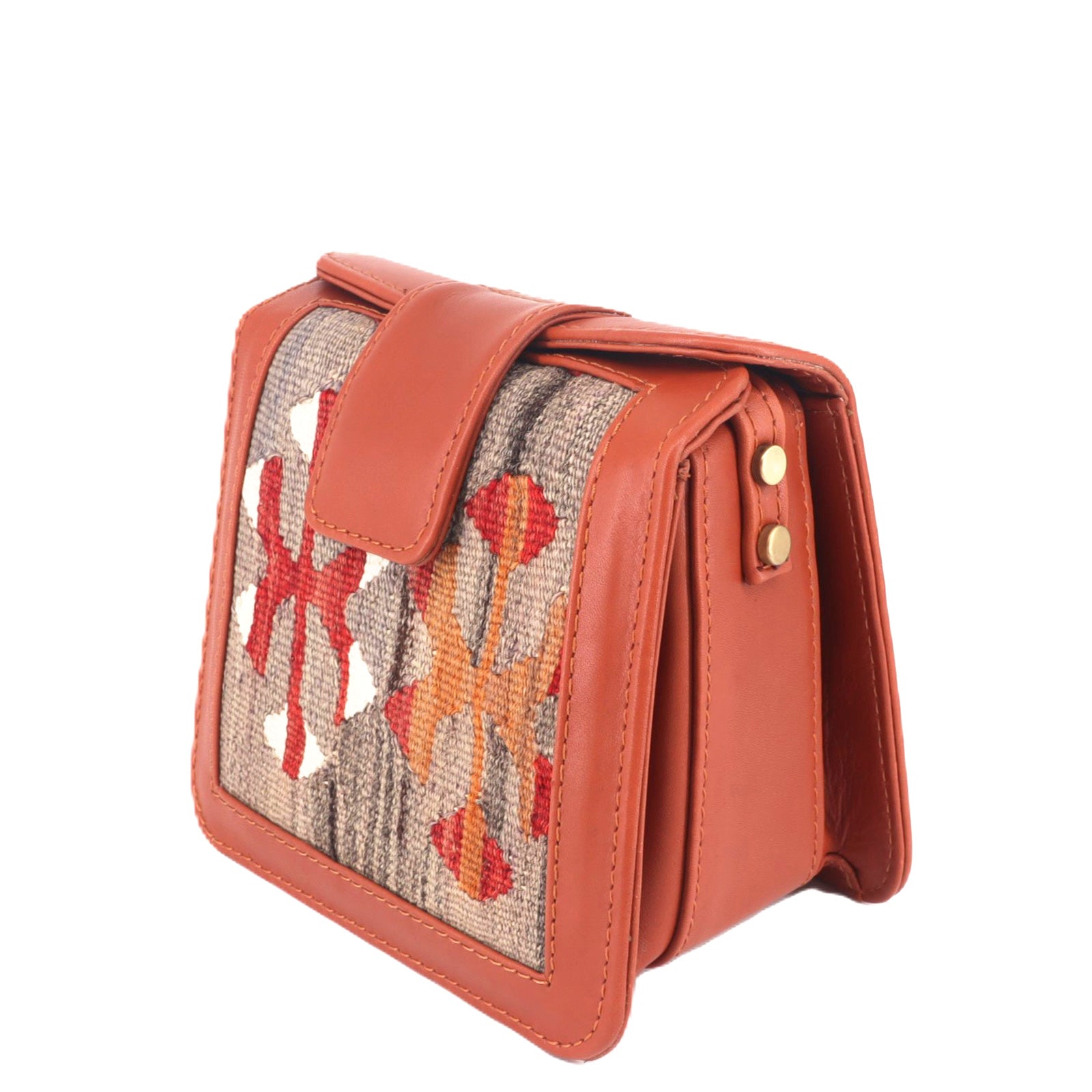 Saffron Kilim Leather Crossbody Bag