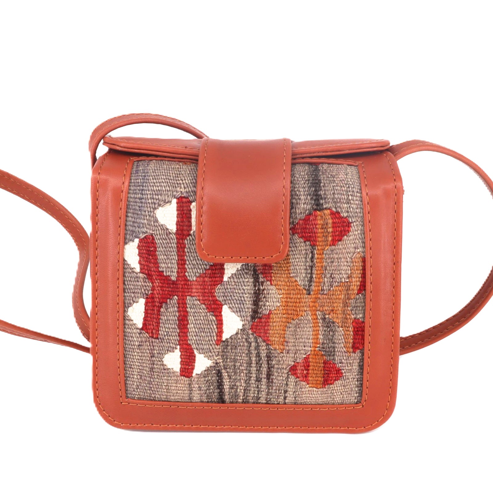 Saffron Kilim Leather Crossbody Bag