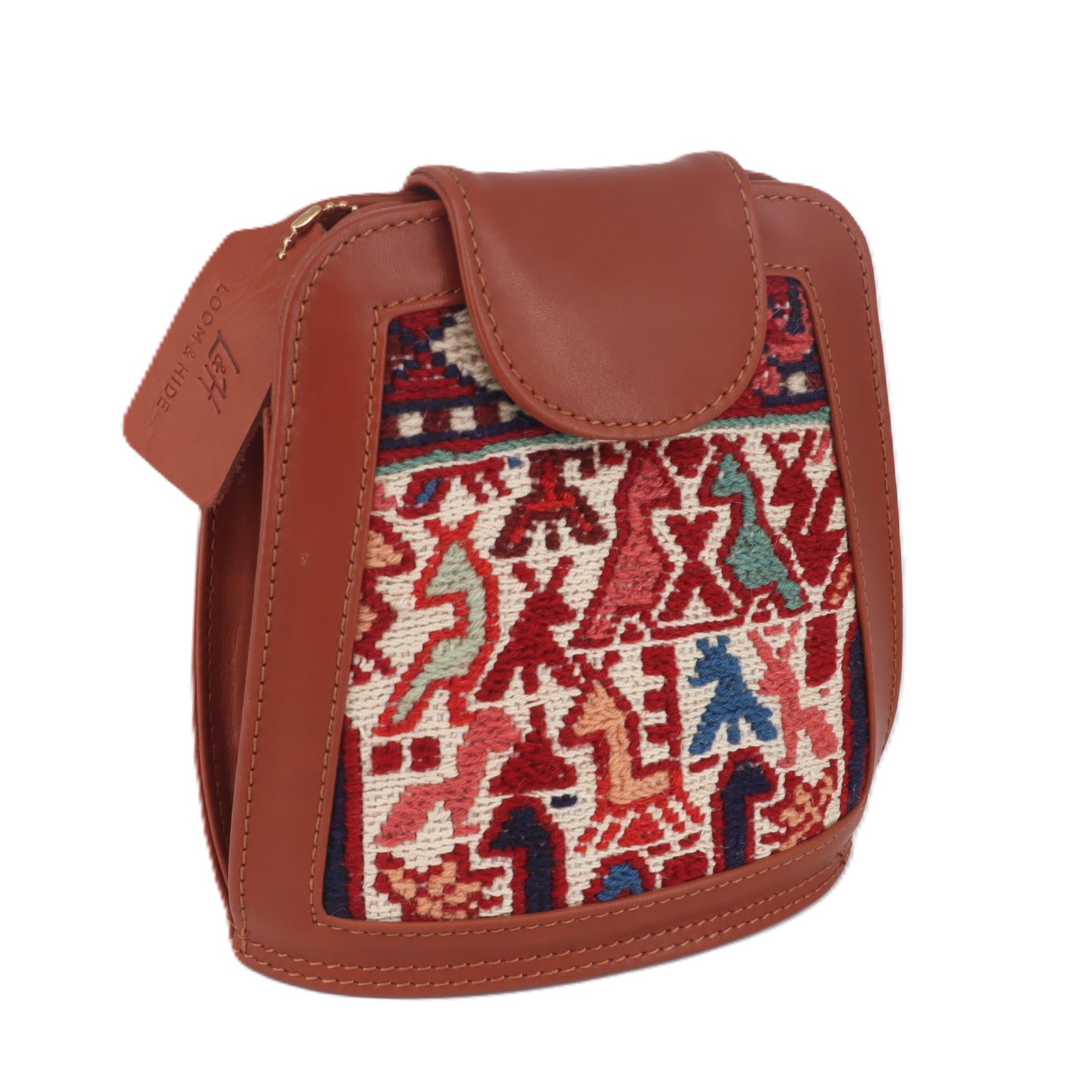 Tangier Kilim Leather Crossbody Bag