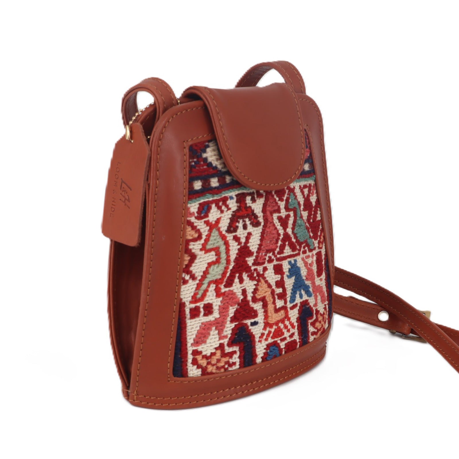 Tangier Kilim Leather Crossbody Bag