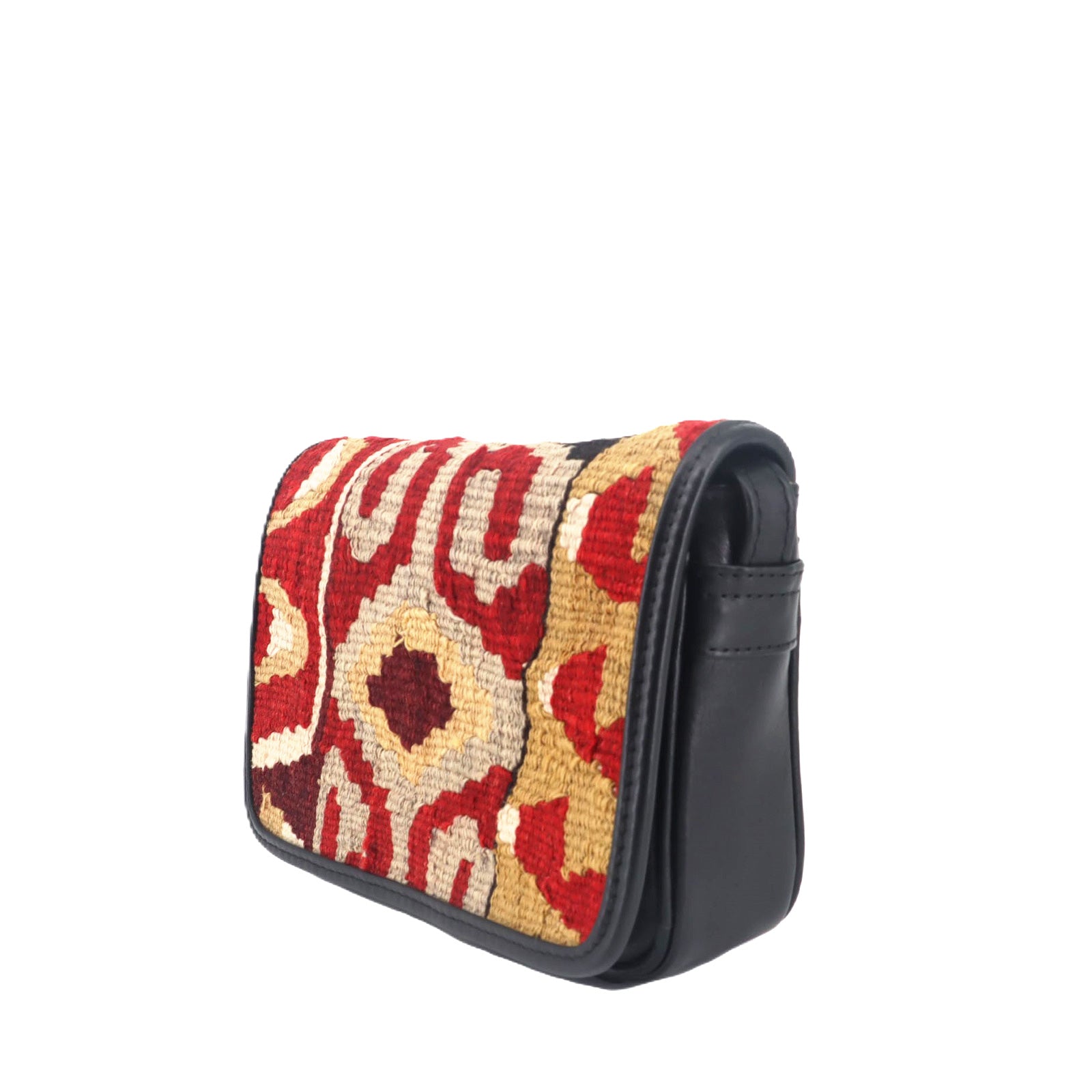 Lotus Bloom Kilim Leather Crossbody Bag