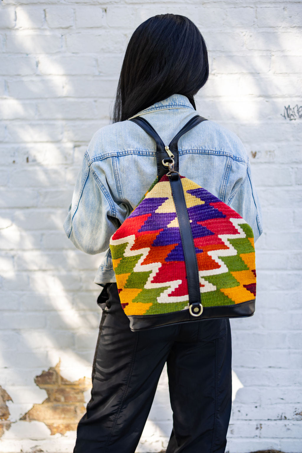 Zuri Kilim Convertible Leather Backpack