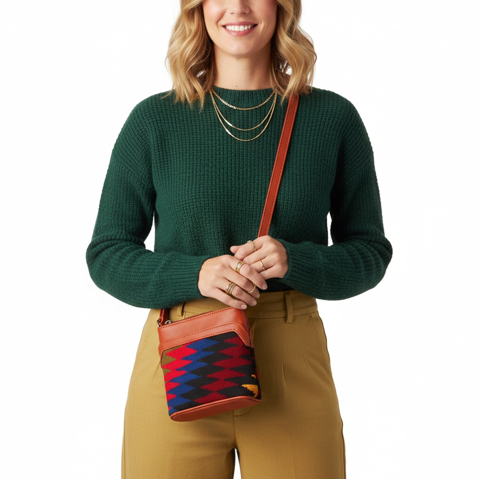 Mara Kilim Crossbody Leather Bag | Messenger Kilim Leather Bag | Courier Kilim Leather Bag