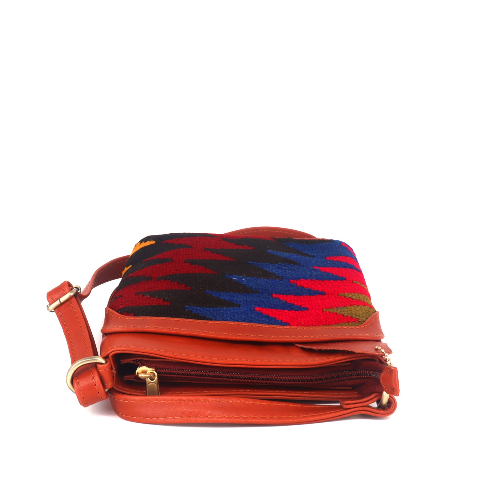 Mara Wild Kilim Crossbody Leather Bag - Image 3