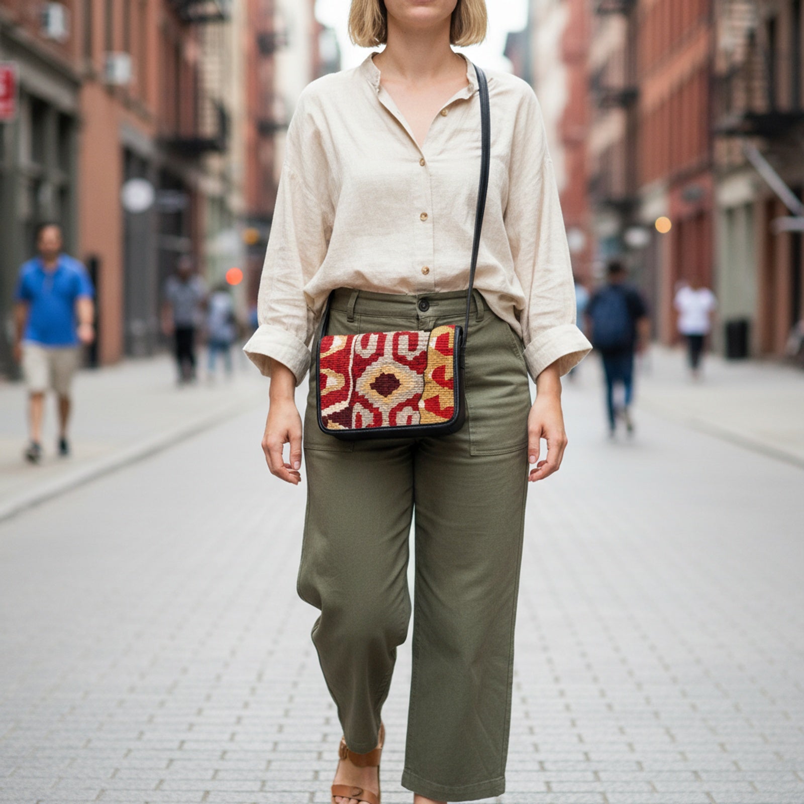 Product styled in urban city setting