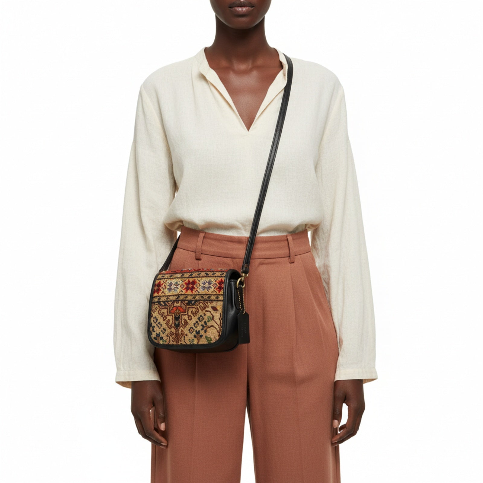 Atlas Kilim Crossbody Leather Bag | Messenger Kilim Leather Bag | Courier Kilim Leather Bag