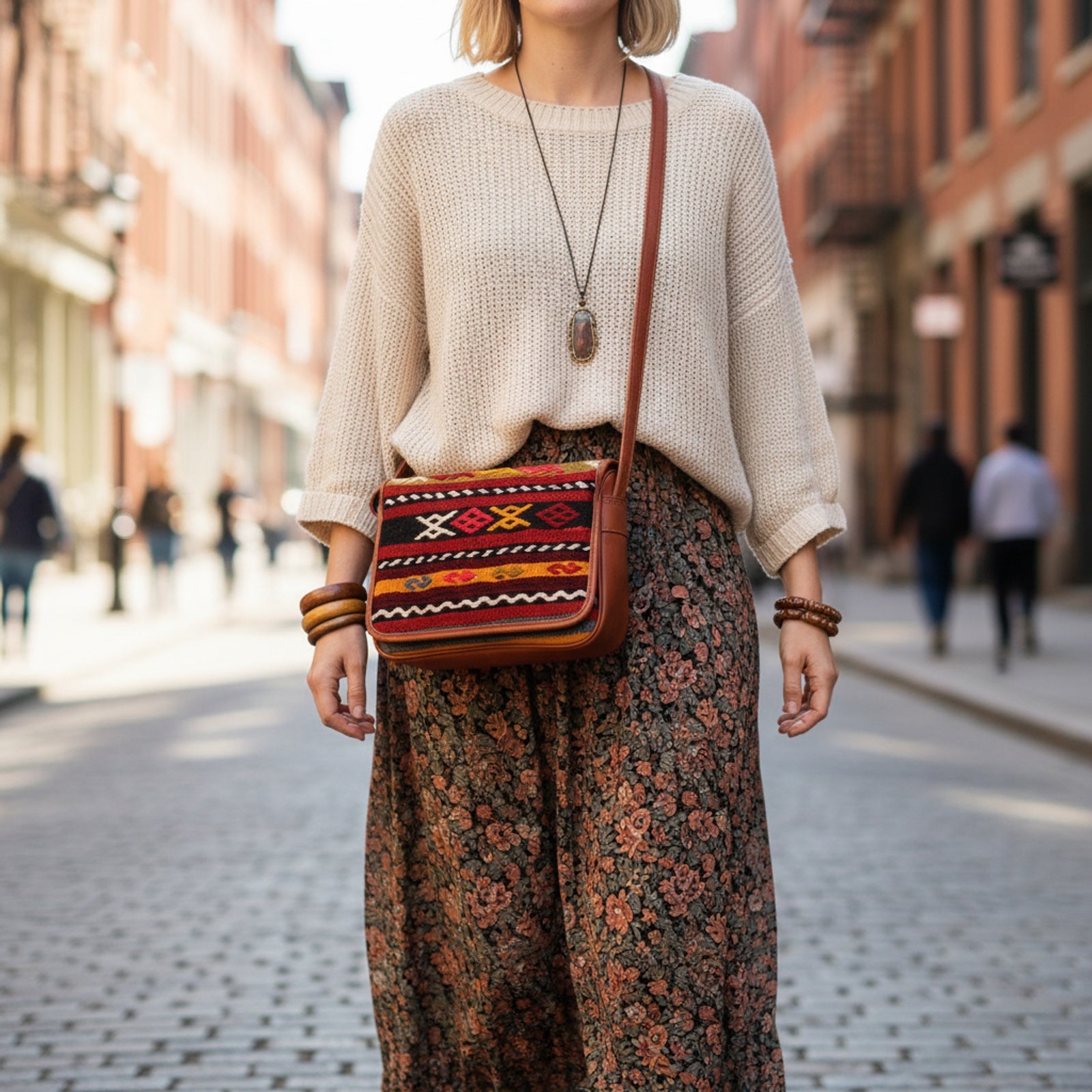 Product styled in urban city setting