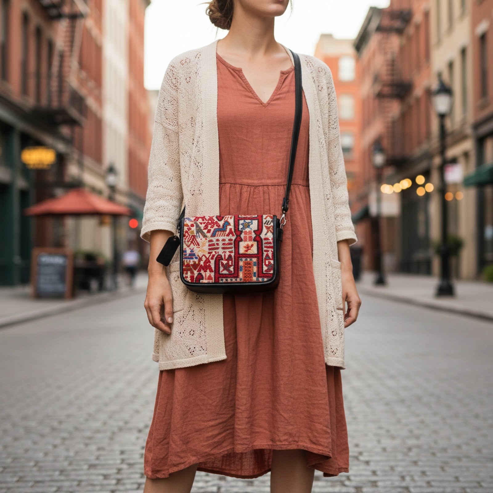 Product styled in urban city setting