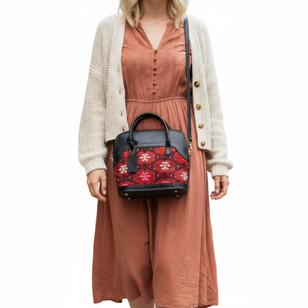 Serengeti Kilim Shoulder Leather Bag | Carryall Kilim Leather Bag | Everyday Kilim Leather Bag
