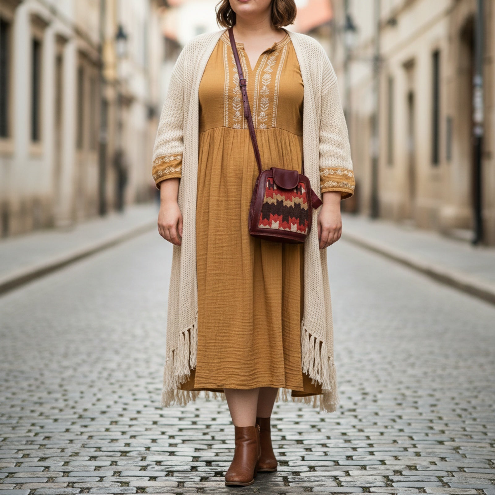 Caspian Kilim Crossbody Leather Bag | Messenger Kilim Leather Bag | Courier Kilim Leather Bag
