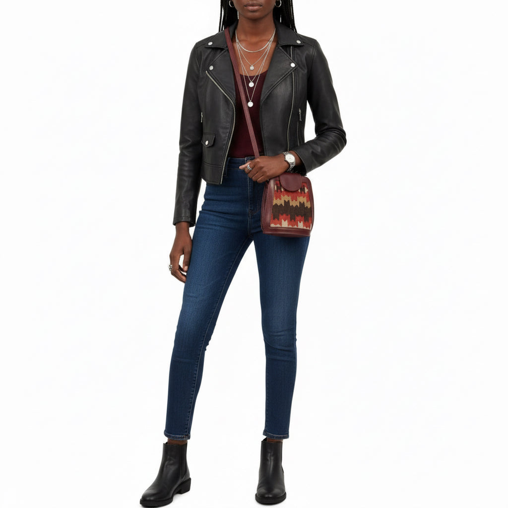 Caspian Kilim Crossbody Leather Bag | Messenger Kilim Leather Bag | Courier Kilim Leather Bag