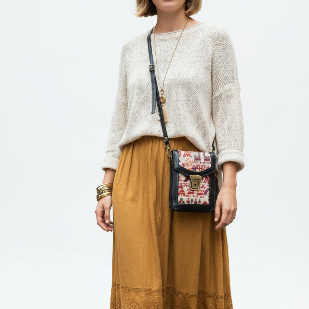 Marrakesh Kilim Crossbody Leather Bag | Messenger Kilim Leather Bag | Courier Kilim Leather Bag