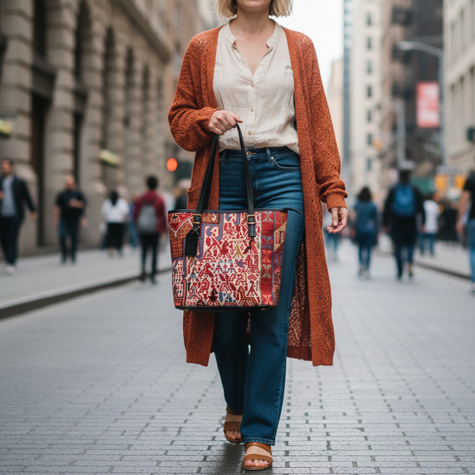 Elysium Kilim Tote Leather Bag | Shopper Kilim Leather Bag | Market Kilim Leather Bag