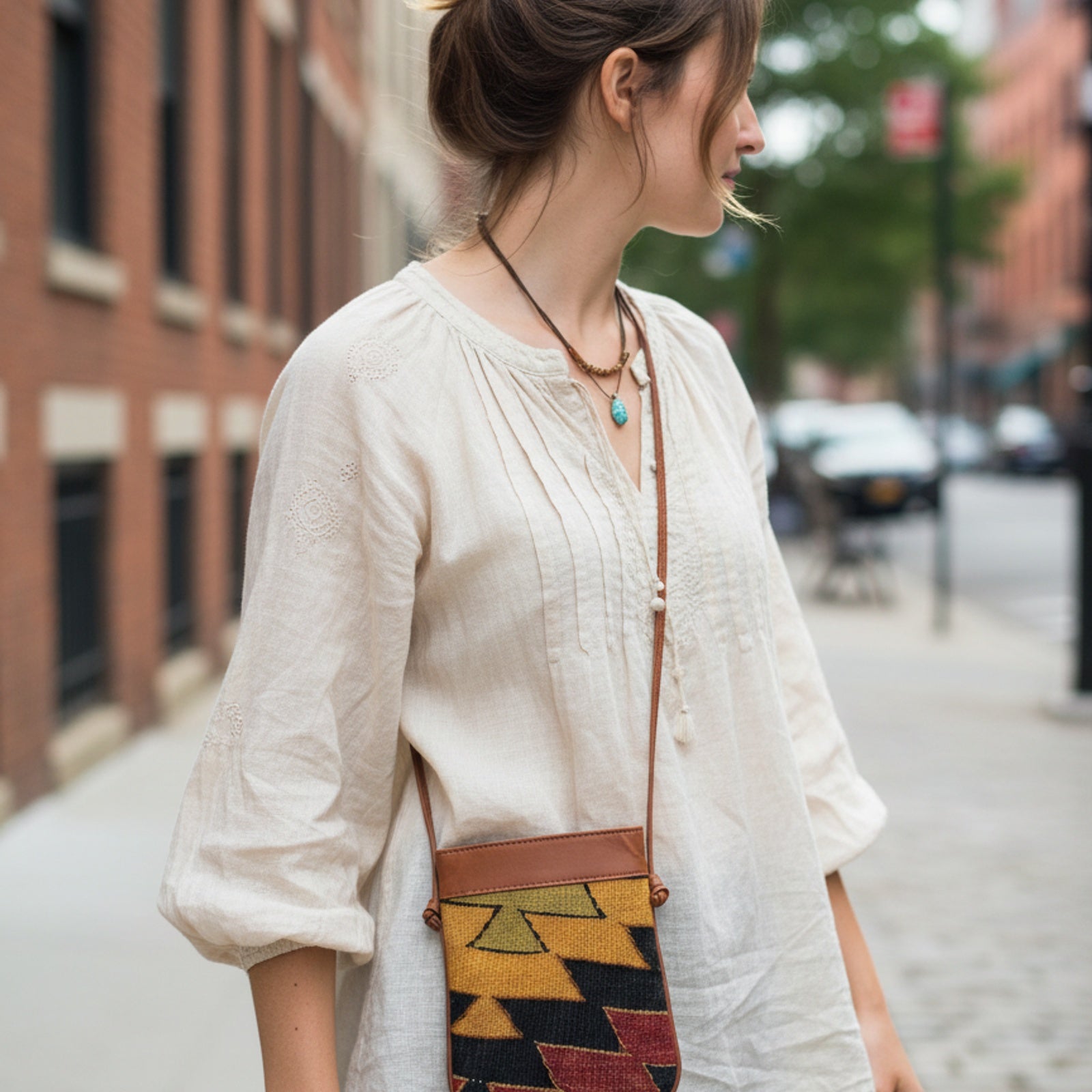 Product styled in urban city setting