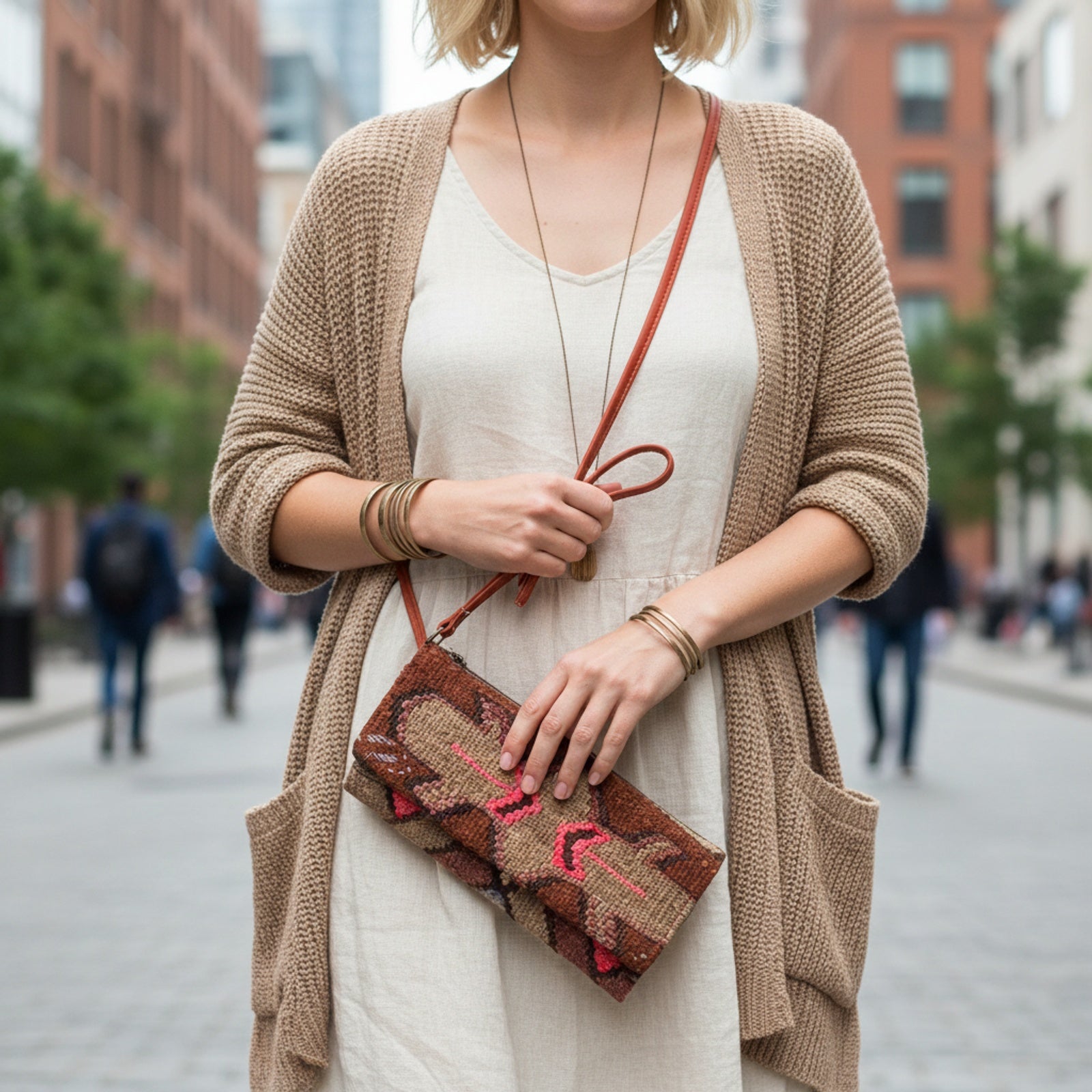 Florence Kilim Clutch Leather Bag | Evening Kilim Leather Bag | Party Kilim Leather Bag