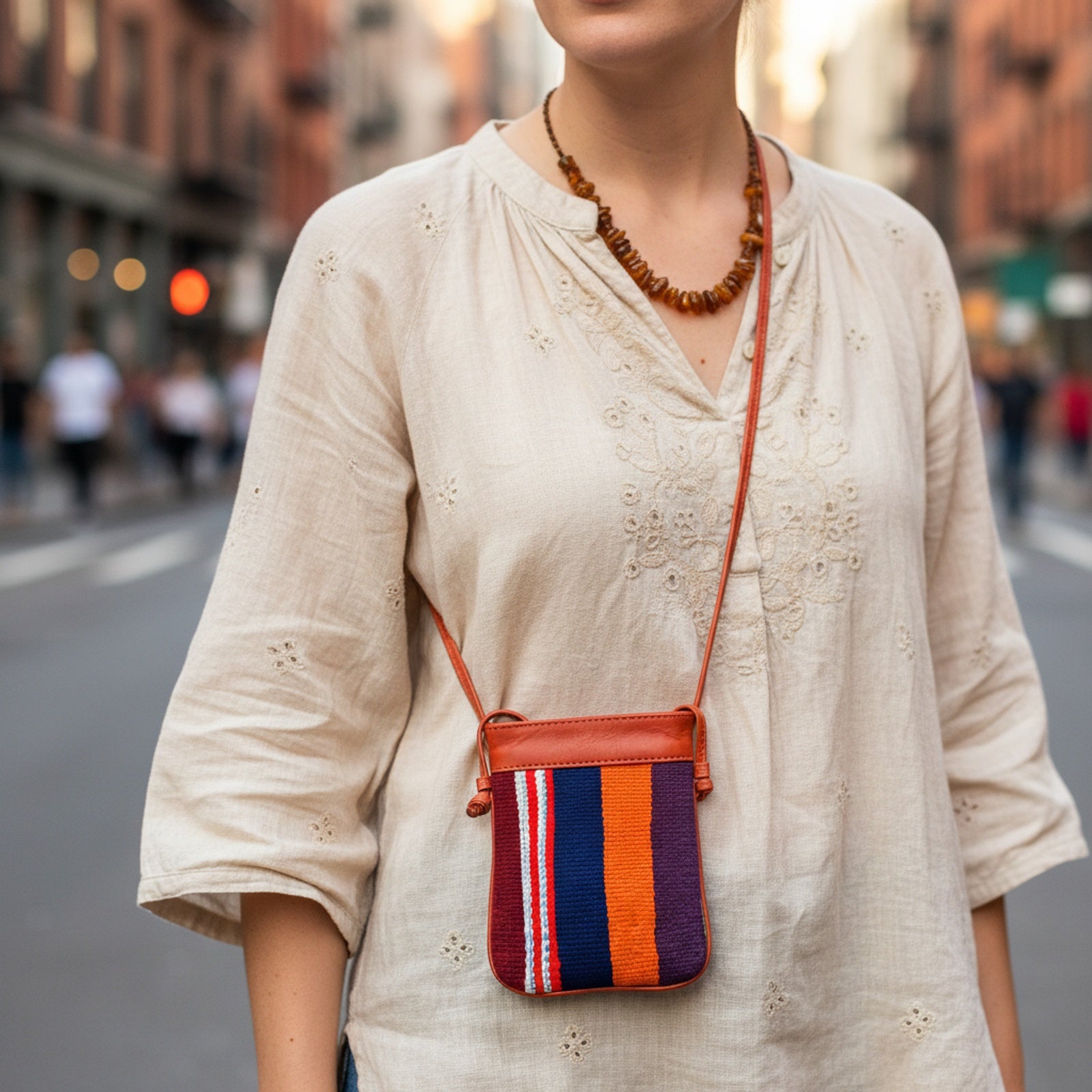 Product styled in urban city setting